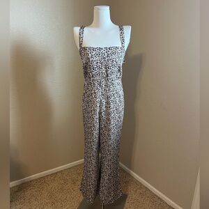Leopard Print Silk Jumpsuit